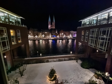 fensterblick auf Lübeck