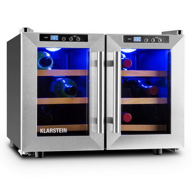 Reserva Saloon Weinkuehlschrank 12 Flaschen 40 Liter Edelstahl LED