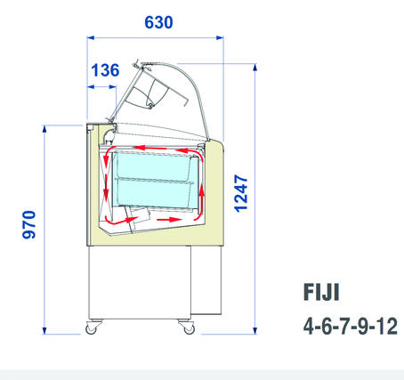Serie FIJI Umluftkühlung, gebogene Verglasung - Schnäppchen Fiji 4