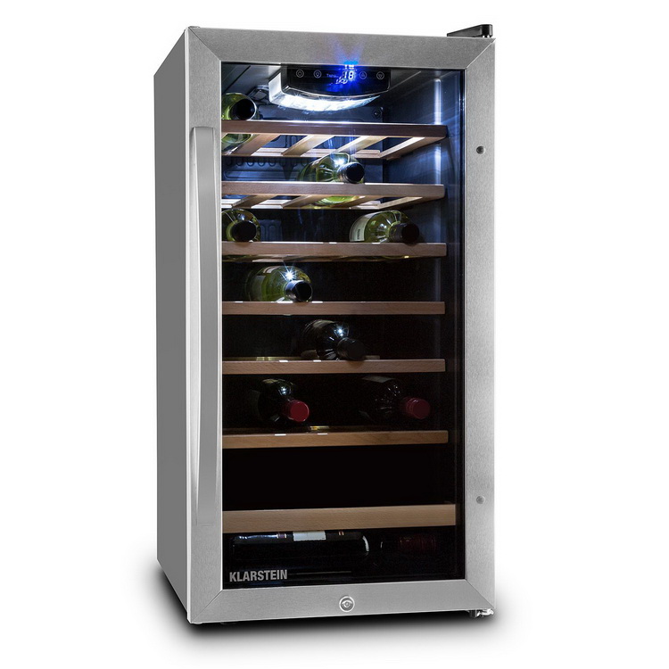 Vivo Vino 26 Weinkuehlschrank 26 Flaschen 88 Liter Edelstahl LED
