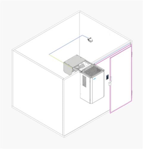 Kühlzellen Cibin Montage von Huckepackaggregat 