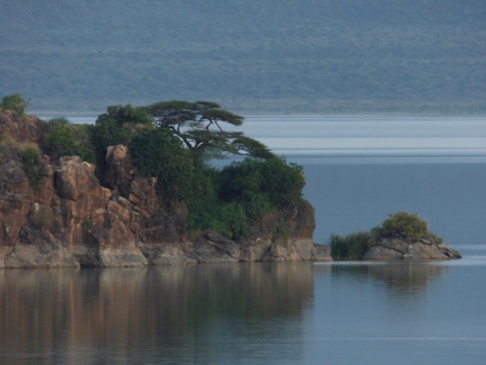  Kenia  Lake Baringo Island Camp Sunsetrock