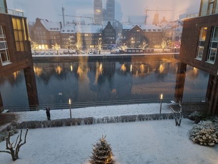 fensterblick auf Lübeck