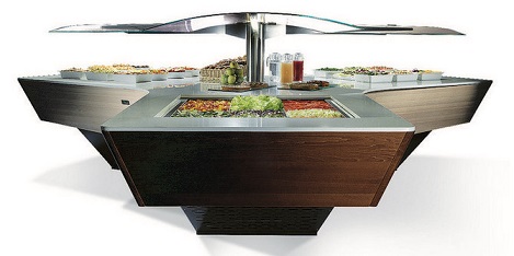 Enofrigo Salatbar Triangel Neues Modell Topview 2016 wood