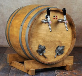 Glühwein-Durchlauferhitzer Fassformgehäuse Holz 9 kW - 3-leitig - mit elektrischer Pumpe